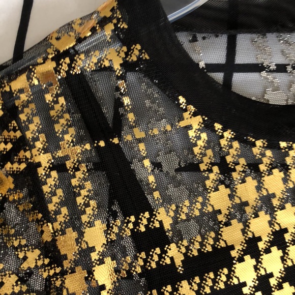 Fun black and gold plaid dress - Picture 3 of 4